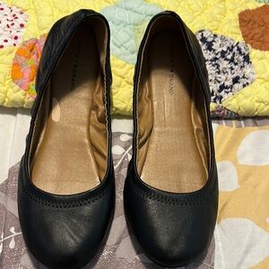 Lucky Brand Black Ballet Flats with Smooth Leather Finish